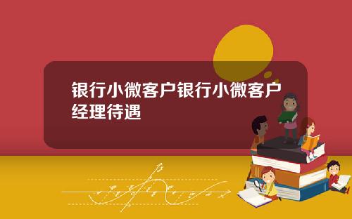 银行小微客户银行小微客户经理待遇