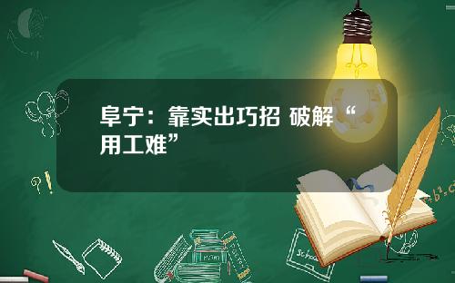 阜宁：靠实出巧招 破解“用工难”