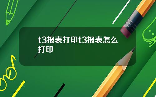 t3报表打印t3报表怎么打印
