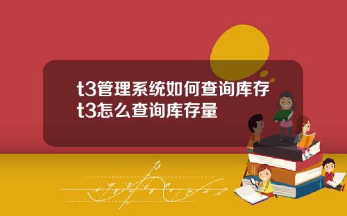 t3管理系统如何查询库存t3怎么查询库存量