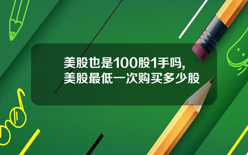 美股也是100股1手吗,美股最低一次购买多少股