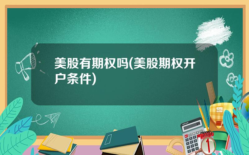 美股有期权吗(美股期权开户条件)