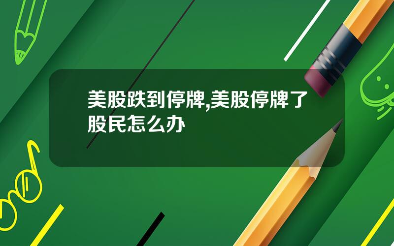 美股跌到停牌,美股停牌了股民怎么办