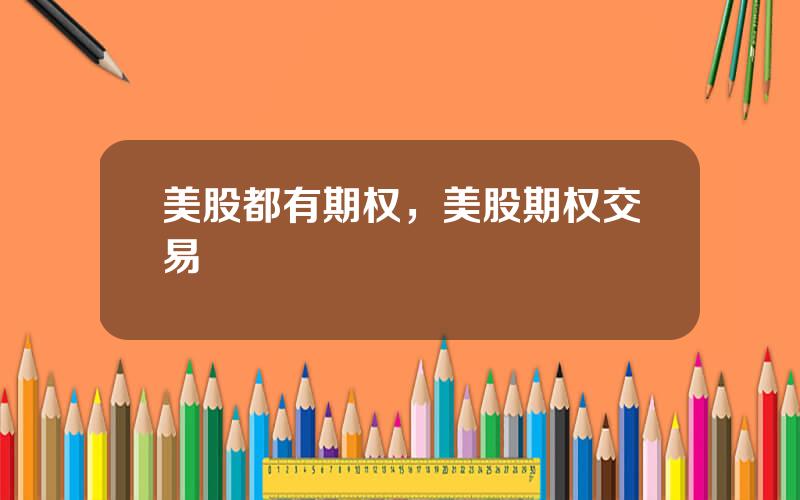 美股都有期权，美股期权交易