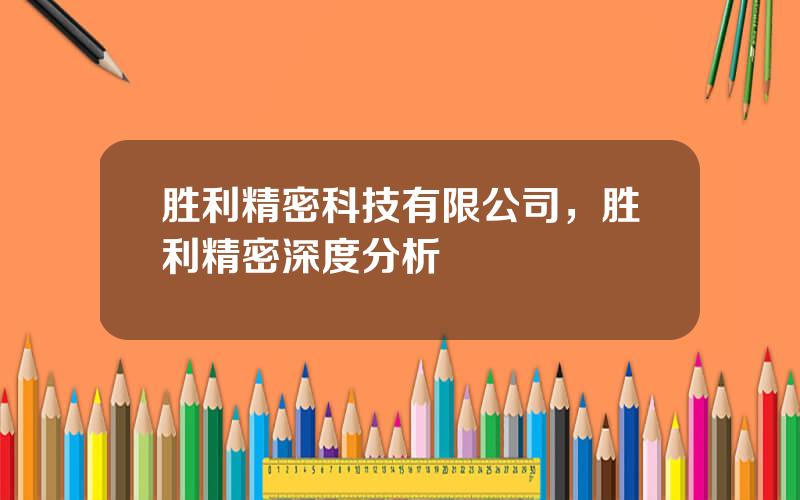 胜利精密科技有限公司，胜利精密深度分析