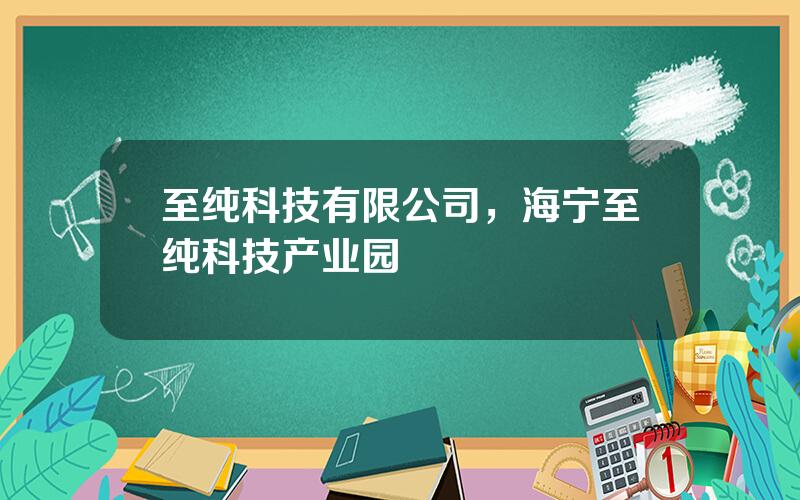 至纯科技有限公司，海宁至纯科技产业园