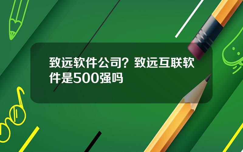 致远软件公司？致远互联软件是500强吗