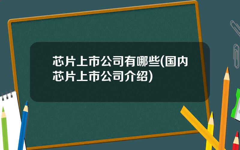 芯片上市公司有哪些(国内芯片上市公司介绍)