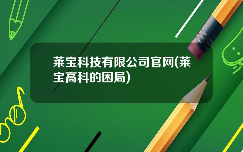莱宝科技有限公司官网(莱宝高科的困局)