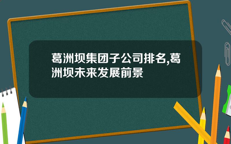 葛洲坝集团子公司排名,葛洲坝未来发展前景