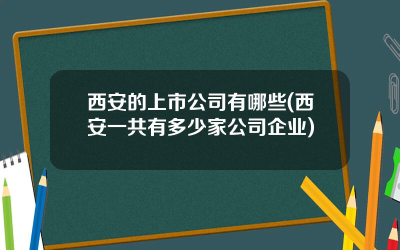 西安的上市公司有哪些(西安一共有多少家公司企业)