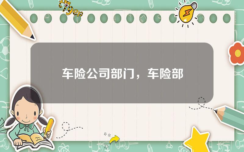 车险公司部门，车险部