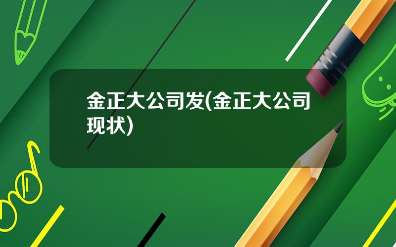 金正大公司发(金正大公司现状)