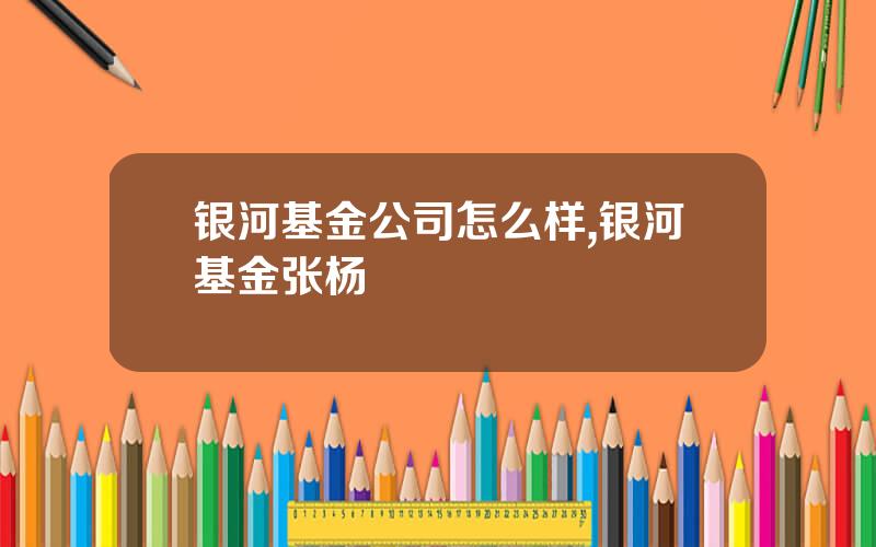 银河基金公司怎么样,银河基金张杨
